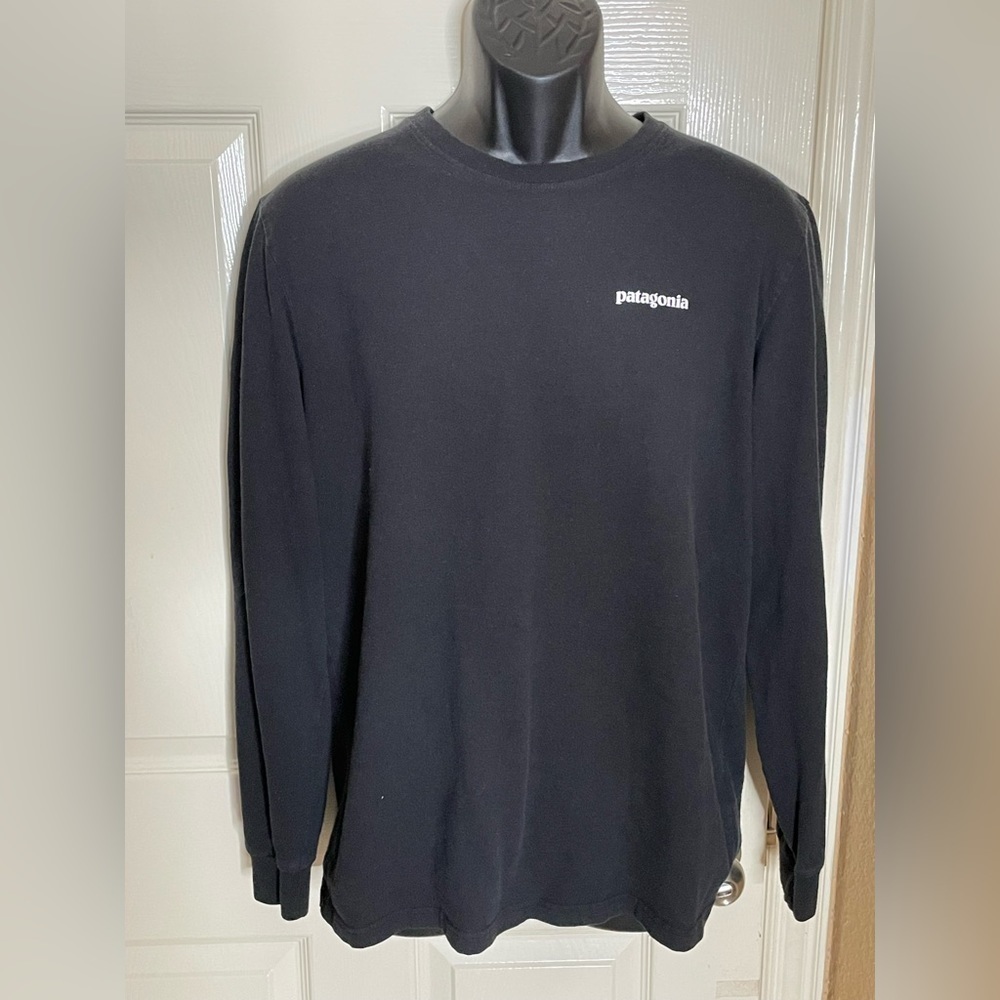 Patagonia Shirt Mens Medium  Black Organic Cotton Casual​​​​​​​​​​​​​​​ - Picture 2 of 10